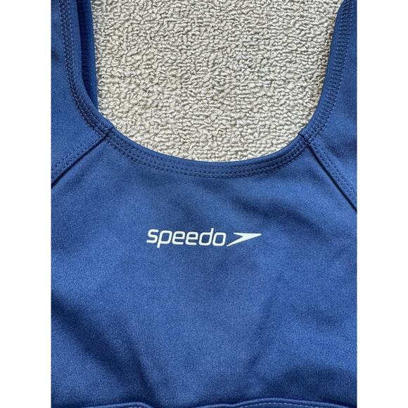 Speedo One Piece Swimsuit Shorts Performance Navy Size 38 P - Picture 3 of 8